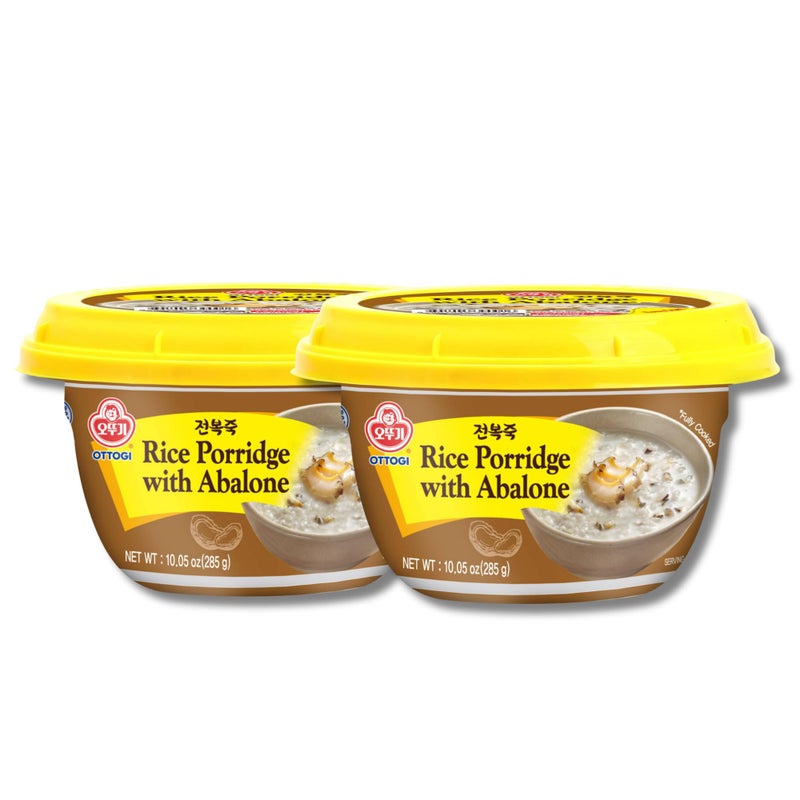 OTTOGI Rice Porridge with Abalone, Microwavable, Instant Abalone Porridge, Korean Rice (280g) - 2 Pack - Image 1